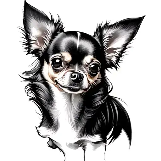Long Haired Chihuahua tattoo design idea