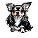 Long Haired Chihuahua tattoo design idea