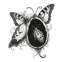 A tattoo of a butterfly emerging from a cocoon, symbolizing transformation and success tattoo design idea