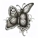 A tattoo of a butterfly emerging from a cocoon, symbolizing transformation and success tattoo design idea