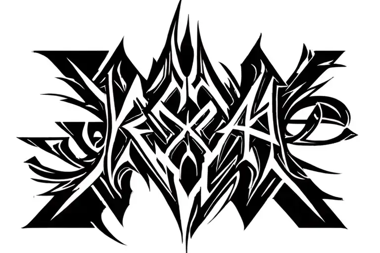 KARMA GOTICS LETTERS tattoo design idea