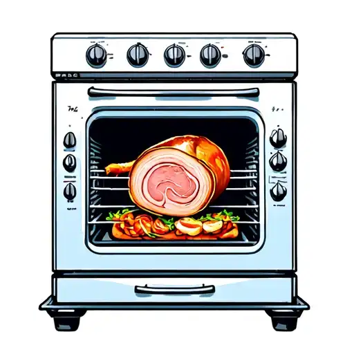 trippy colorful ham inside simple oven with the words "don't forget"  tattoo design idea