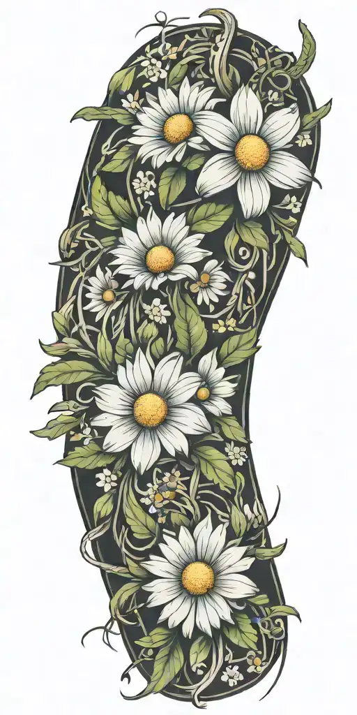 daisy chain wrapped tattoo design idea