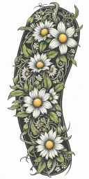 daisy chain wrapped tattoo design idea