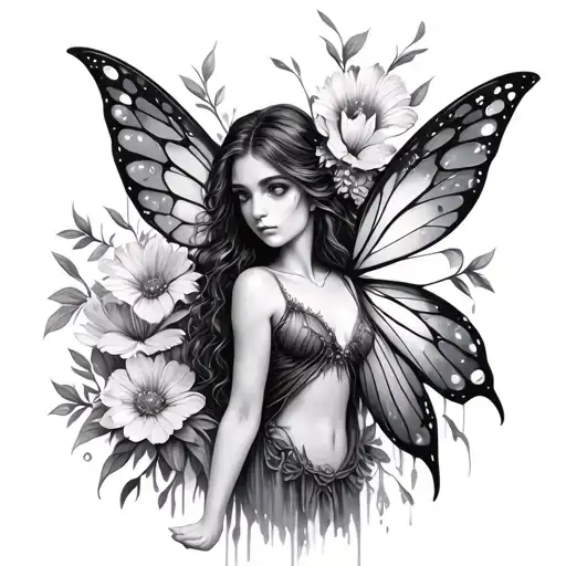 Fault Flower Fairy tattoo design idea