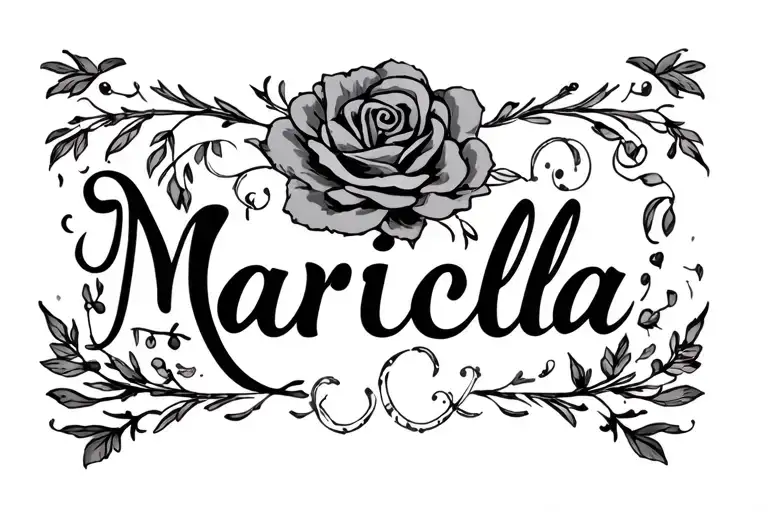 the name "Maricela" in cursive writing tattoo design idea