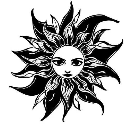 Beloved Sun tattoo design idea