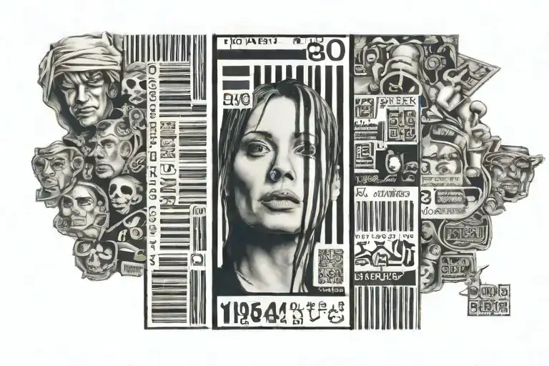 1996 and have barcode below tattoo design idea