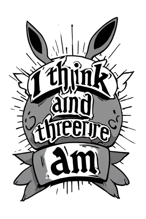The Pokemon unknown spelling out "I think and therefore I am" tattoo design idea