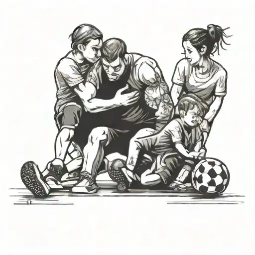 depression blocks gym football family love happiness tattoo design idea