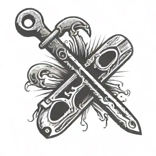 spud wrench crossed  tattoo design idea