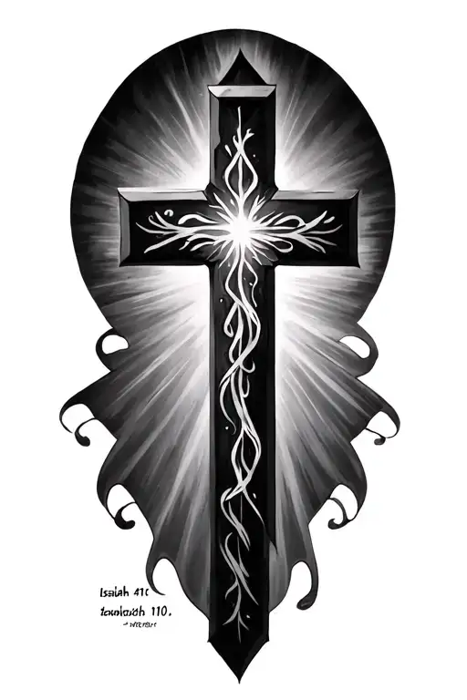 Isaiah 41:10 crosses tattoo design idea