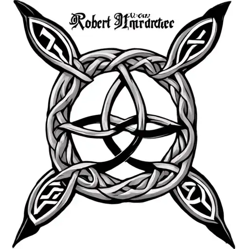 Celtic trinity knot with celtic runes that spell Robert incorporated.  tattoo design idea