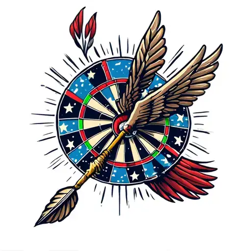 dart flying through the air tattoo design idea