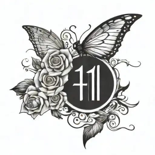 Numbers 11:11 written tattoo design idea