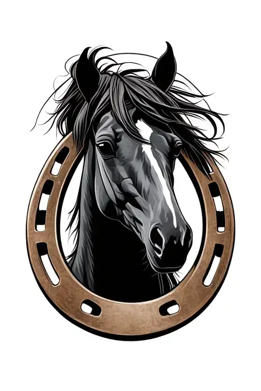 I want a Horse Shoetattoo on my left hand. I want the horseshoe to be the width of my hand in Black and Gray. I want red tattoo design idea