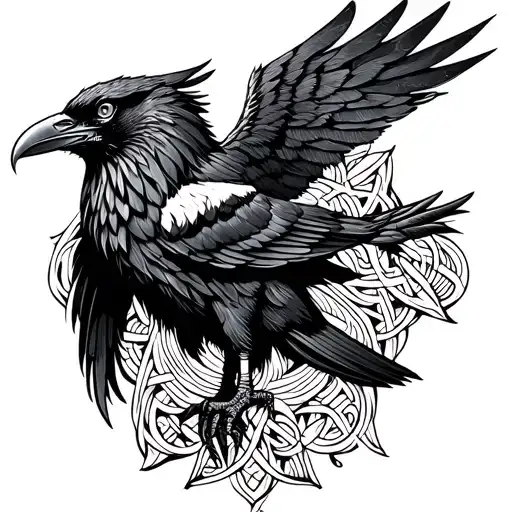 celtic raven tattoo design idea