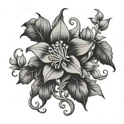 belladonna nightshade wolfsbane tattoo design idea
