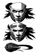 omni mask with samurai tattoo design idea
