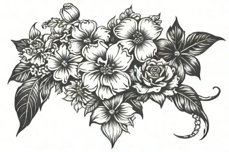 flowers and disney style tattoo tattoo design idea