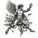 Icarus falling from the sky  tattoo design idea