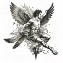 Icarus falling from the sky  tattoo design idea