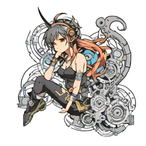 Techno tattoo design idea