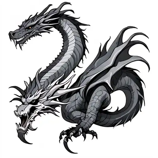 Dragon with death  tattoo design idea