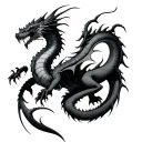 Dragon with death  tattoo design idea