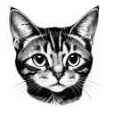 grey tabby cat affectionate  tattoo design idea