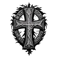 "Thy will be done" Jerusalem Cross tattoo design idea