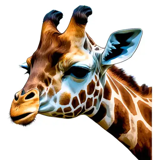giraffe headshot tattoo design idea