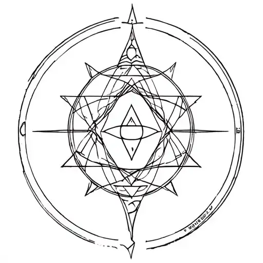 transmutation circle with chakras and shree yantra tattoo design idea
