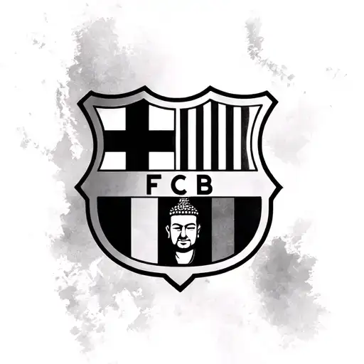 creat a arm tattoo design with 4 things, 1) Parents with elder brother, 2)Messi 3)Barcelona logo 4)Buddha tattoo design idea