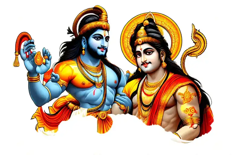 shiv ji, ram, hanuman tattoo tattoo design idea