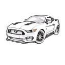 ford mustang logo with a 3d ghosted image of horse in the back ground. tattoo design idea