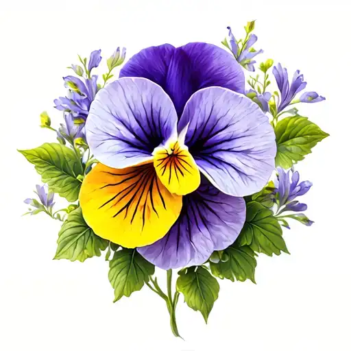 pansies surrounding tattoo design idea