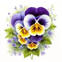 pansies surrounding tattoo design idea