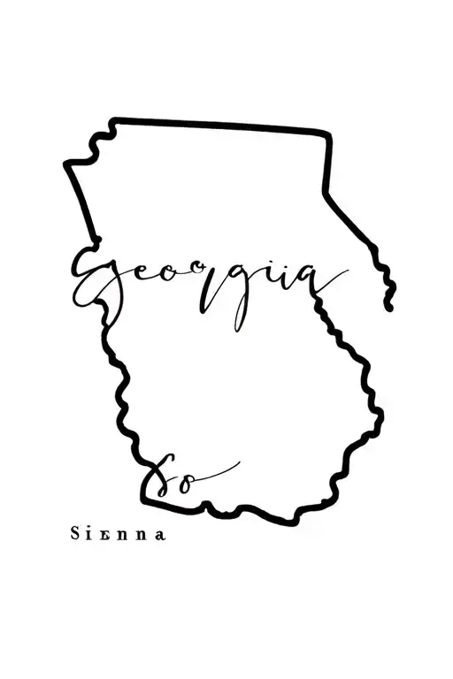 Georgia and Sienna name written tattoo design idea