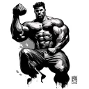side bicep pose silhouette  mr olympia tattoo design idea