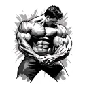 side bicep pose silhouette  mr olympia tattoo design idea