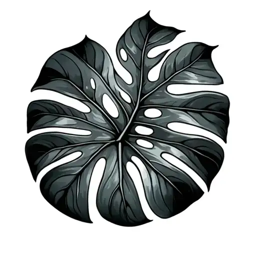 Monstera tattoo design idea