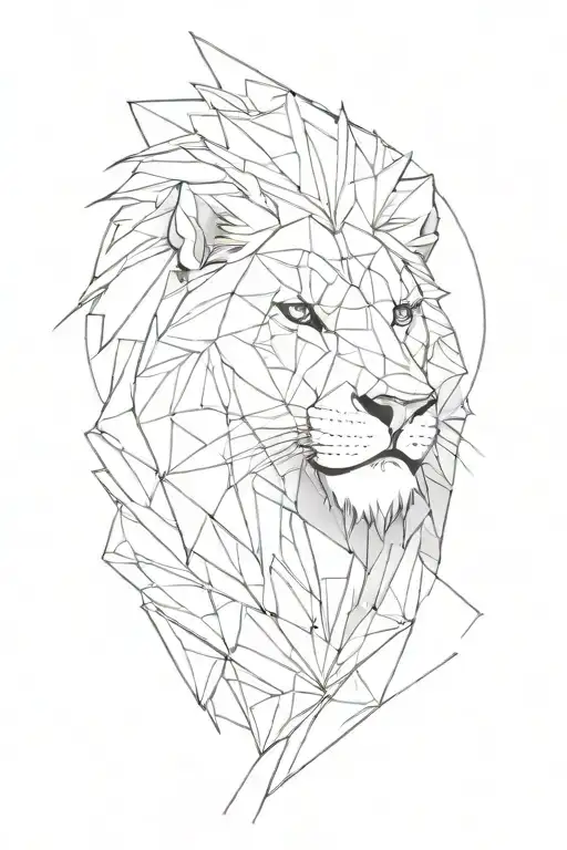 left forearm scar and cut mark cover, half geometric lion tattoo is also there the tattoo should denote power  tattoo design idea