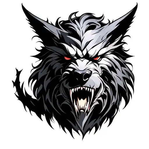 evil cerberus tattoo design idea