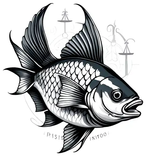 "Pisces fish" Libra Scale tattoo design idea