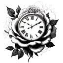 rose cloud clock dove tattoo design idea