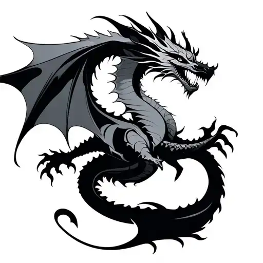 abstract dragon tattoo design idea