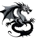 abstract dragon tattoo design idea