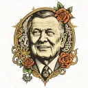 Vladimir zhirinovsky face in a dollar sign tattoo design idea