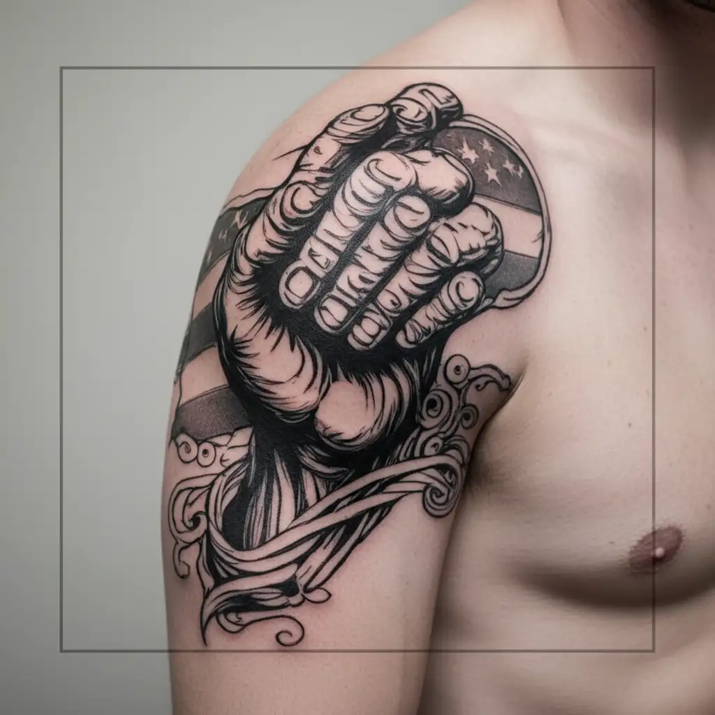 Puerto rican flag, Brazilian Flag, rio de janeiro statue, Biblical praying hands tattoo design idea